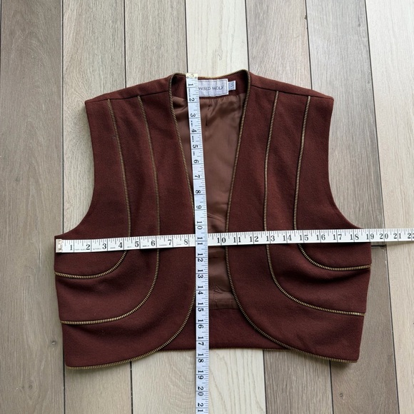 Vintage Howard Wolf Brown Fitted Zip Detail Vest - Picture 3 of 10